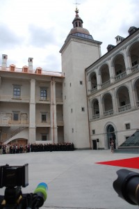 The Court Yard at the Palace of Grand Dukes, Vilnius, with State Choir of Kaunas, leaded by Professor Petras Bingelis