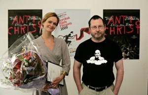 Lars von Trier og Meta Louise Foldager. Foto: Nordisk Råds Filmpris 09.