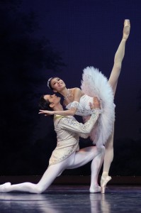 Anastasija Cumakova and Romas Ceizaris as Aurora and Prince Desiree in Sleeping Beauty with The Lithuanian National Ballet in Vilnius, 16th December 2009.