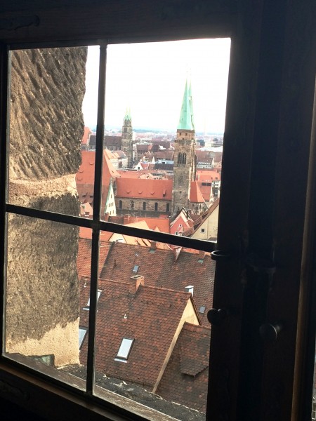  View out from a window in the only keept original part of the Emperor Fortress, Nürnberg, Foto Henning Høholt 2015