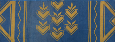 Textile, 1951. Designed by Else Poulsson (Norwegian, 1909–2002). Made by Joh. Petersen AS (Oslo, Norway,  1882–1976). Rayon satin damask weave. 24.1 × 55.9 cm   (9 1/2 in. × 22 in.). Gift of the Petersen family and the Royal  Norwegian Consulate General, 2015-12-1.