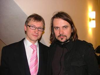 Gintaras Sodeika and Oskaras Korsunovas in 2007, after the premiere of VINTER, text by Jon Fosse,, foto Henning Høholt