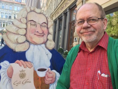 Henning Høholt by the Bach Cafe outside the Bach Museum