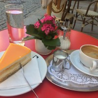 Coffee and Cheese Cake, - Good service.