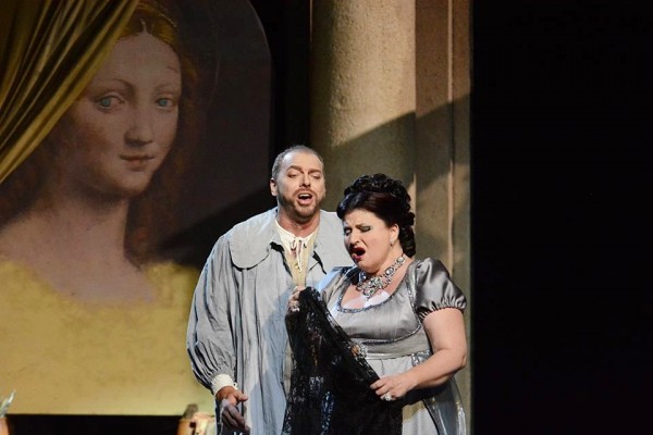 Tosca: Dimitra Thedossiou and Alessandro Golden as Cavaradossi. Photo Festival Puccini. Lucca.
