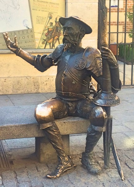 Don Quixote outside the house where he was born, which is now a museum Alcalá de Henares, 25 km outside Madrid, Spain. Foto Henning Høholt