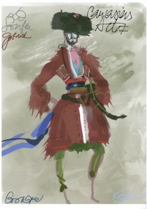 Les Caucasiens. scetch: costumes Christian Lacroix